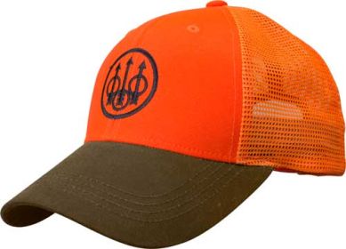 Beretta Cap Upland Trucker - Blaze Mesh Back Orange/Tobacco