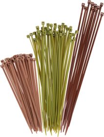 Allen Nylon Cable Ties 100Pk - Assorted Green/Brown/Tan