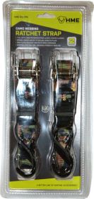 Hme Ratchet Strap 1"X8' - Camo Strap 2Pk